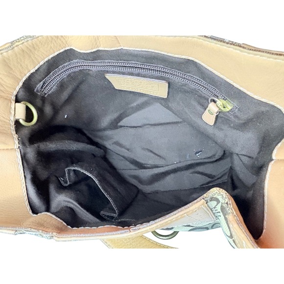 Coach Signature C Monogram Leather Hobo Shoulder Bag Tan Brown - Picture 5 of 10